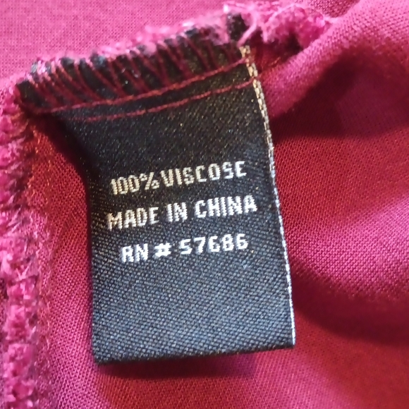 New look shirt| women's long sleeve shirt Sz small| wine red summer shirt - Picture 7 of 8